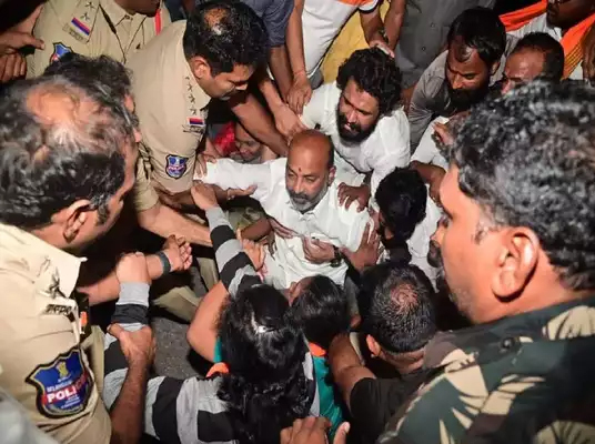 bandi sanjay was arrested at midnight