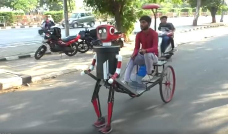 Robot: రింజిం రింజిం రోబోట్.. రిక్షా వాలా జిందాబాద్..