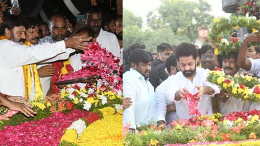 NTR : మహనీయుడి శతజయంతి.. బాలకృష్ణ, జూనియర్‌ ఎన్టీఆర్ నివాళులు..