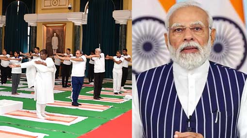 Yoga Day : అంతర్జాతీయ యోగా దినోత్సవం.. రాష్ట్రపతి ఆసనాలు.. మోదీ వీడియో సందేశం..