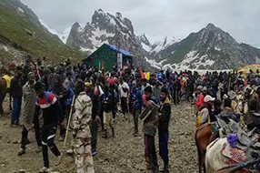 Amarnath yatra : వాతావరణం సానుకూలం.. అమర్‌నాథ్‌ యాత్ర మళ్లీ ప్రారంభం..