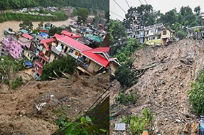 Himachal flood news today : హిమాచల్ ప్రదేశ్ లో వరదల బీభత్సం..   కూలుతున్న ఇళ్లు..