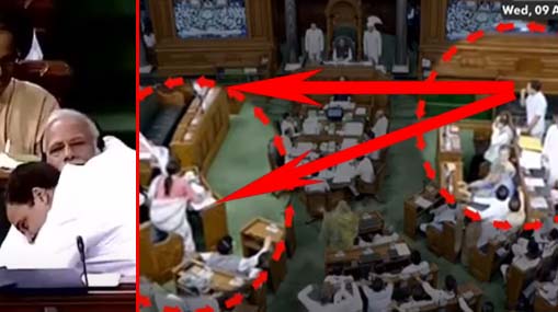 Rahul Gandhi in parliament : అప్పుడు హగ్.. ఇప్పుడు కిస్.. అట్లుంటది రాహుల్‌తోని..