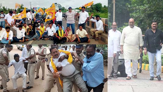 TDP leaders protest : టీడీపీ ఆందోళనలు.. ఏపీలో టెన్షన్ వాతావరణం..