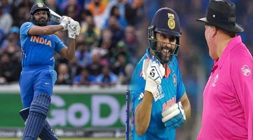 Rohit Sharma :హిట్ మ్యాన్ మజిల్ పవర్.. అంపైర్ షాక్..