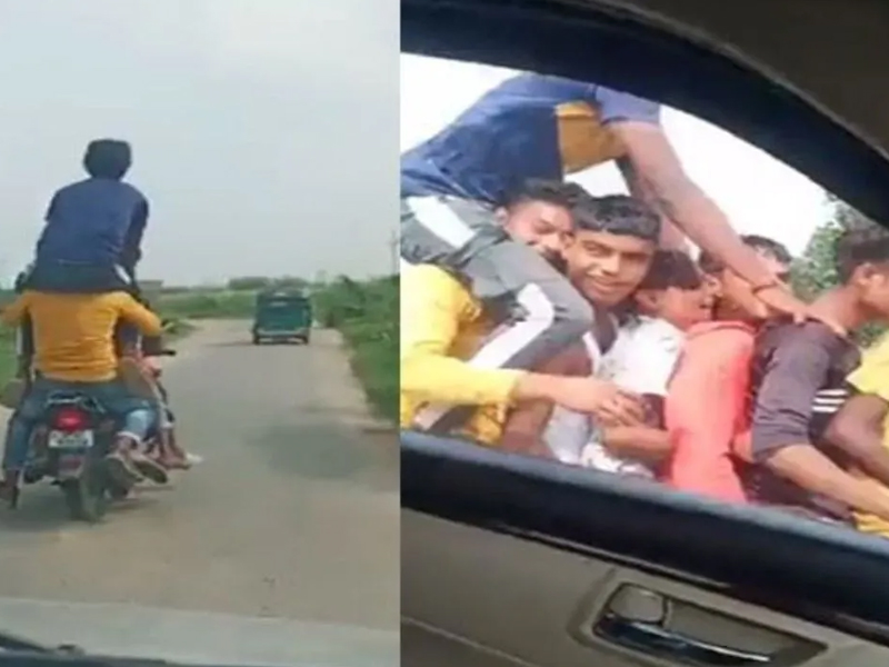 7 People in Bike Ride: ఓకే బైక్‌పై ఏడుగురు.. ఏందిరా ఇది..!