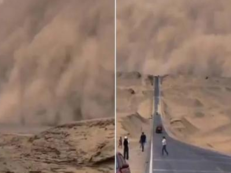 Sand Storm China : చైనాలో ఇసుక తుఫాను!