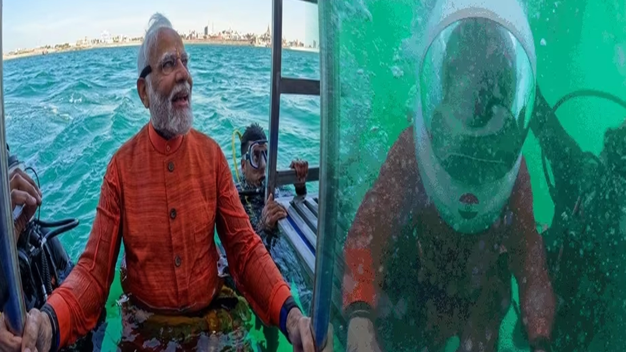 PM Modi dives down to submerged city of Dwarka