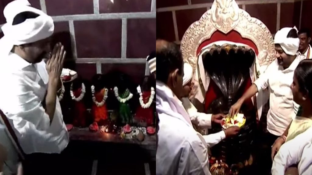 CM Revanth Reddy In Keslapur Temple