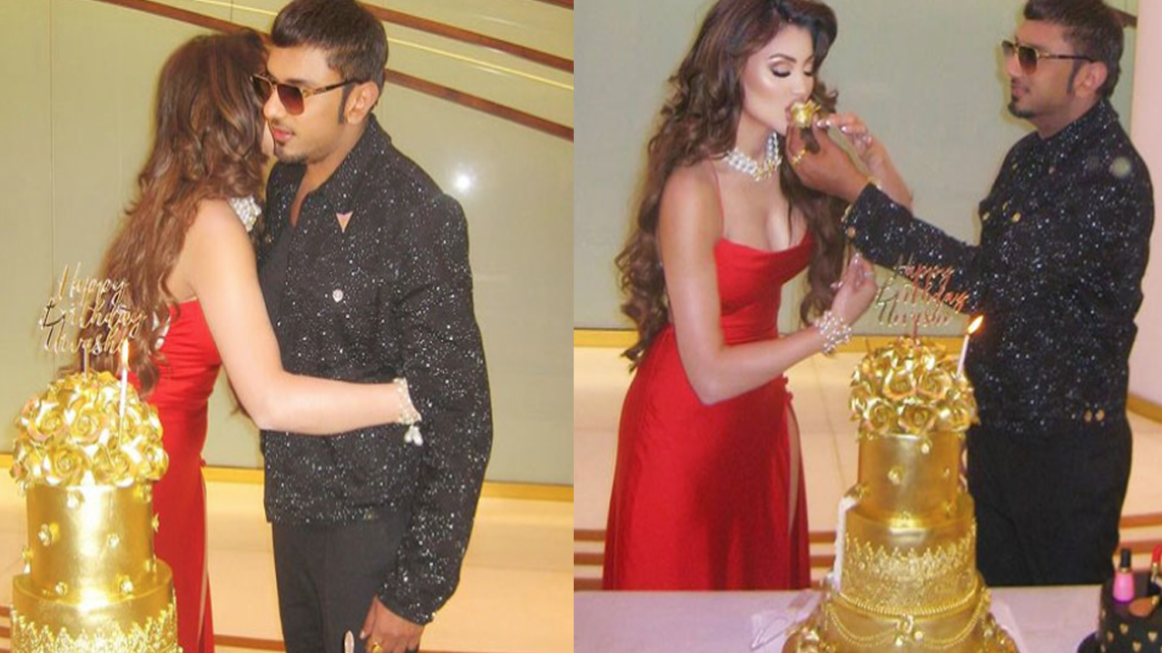 Urvashi Rautela Birthday Golden Cake