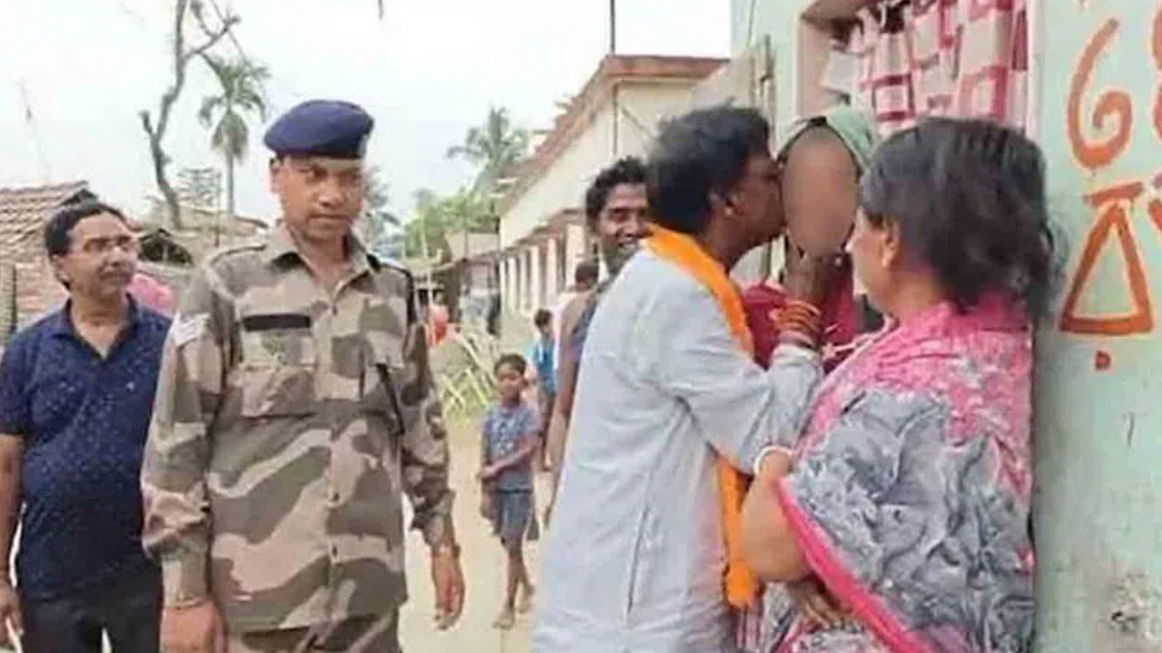 BJP Candidate Khagen Murmu Kisses Woman