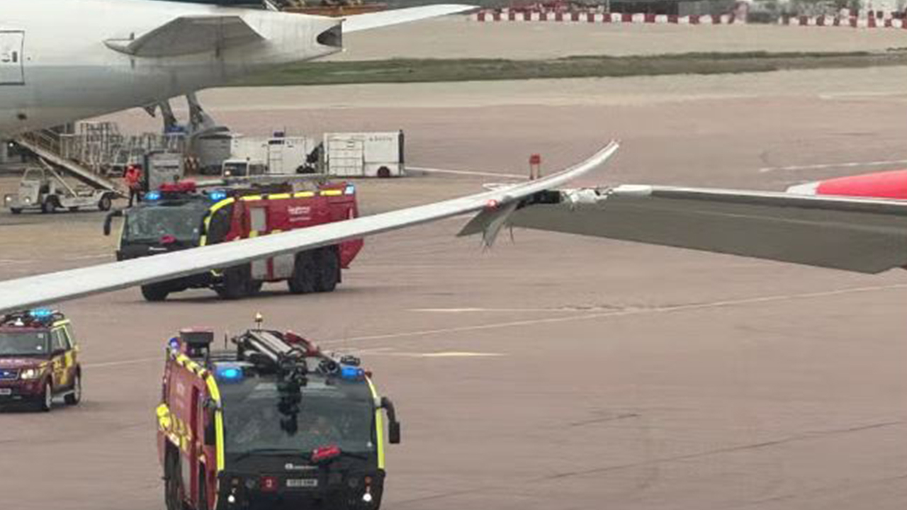 Two planes collision on the ground at London Heathrow Airport