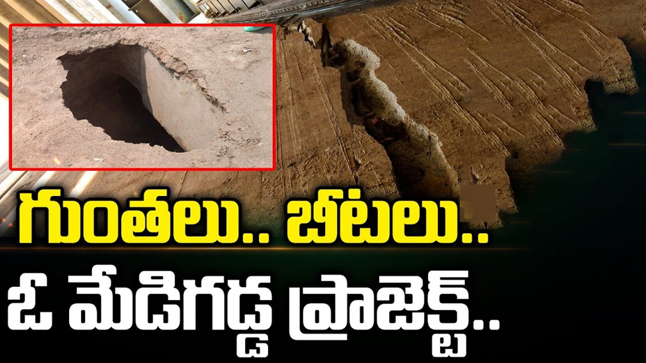 Medigadda Barrage: గుంతలు.. బీటలు.. ఓ మేడిగడ్డ ప్రాజెక్ట్