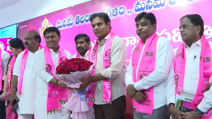 Ktr review meeting on MLC elections key leaders not attend at Hyderabad