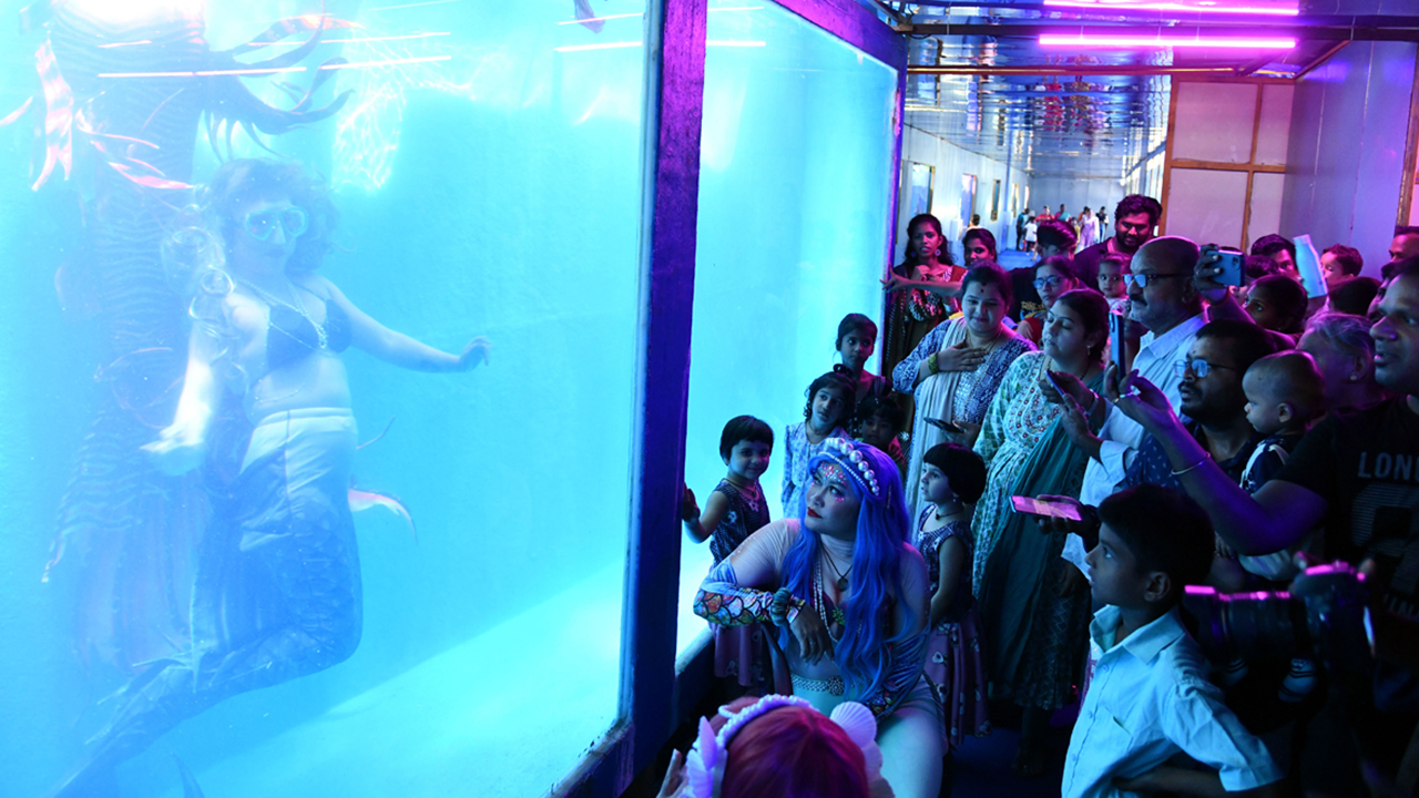 Mermaids hungama at kukatpally exhibition in hyderabad