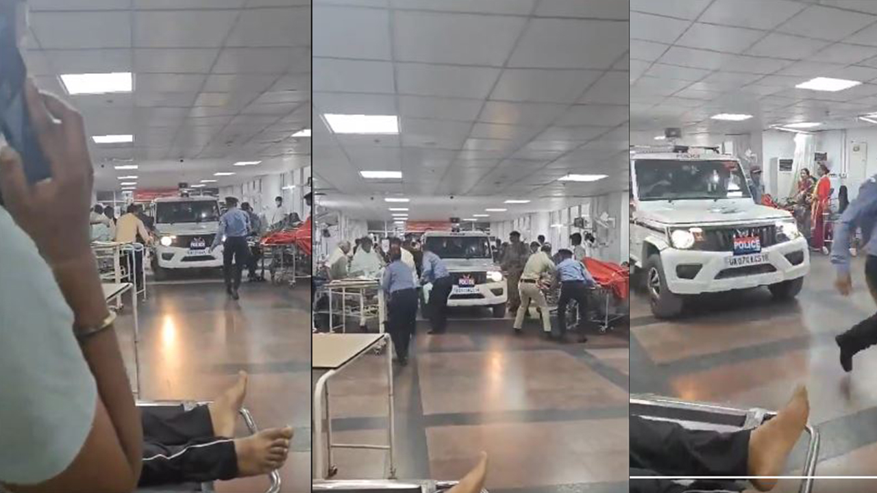 Cop vehicle enters AIIMS emergency ward: సినిమా మాదిరిగా ఆసుపత్రిలో సీన్స్, నిందితుడు అరెస్ట్