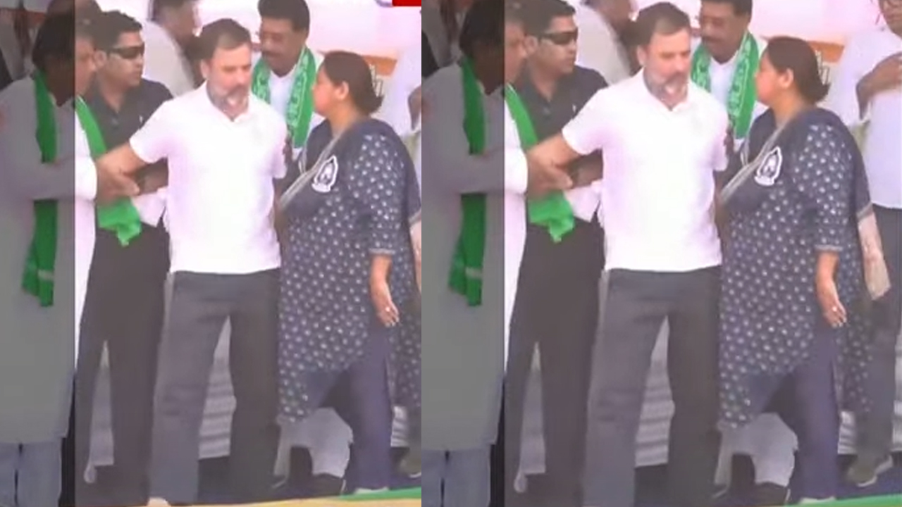 Rahul Gandhi: ఒరిగిన స్టేజ్.. రాహుల్ గాంధీకి తృటిలో తప్పిన పెనుప్రమాదం!