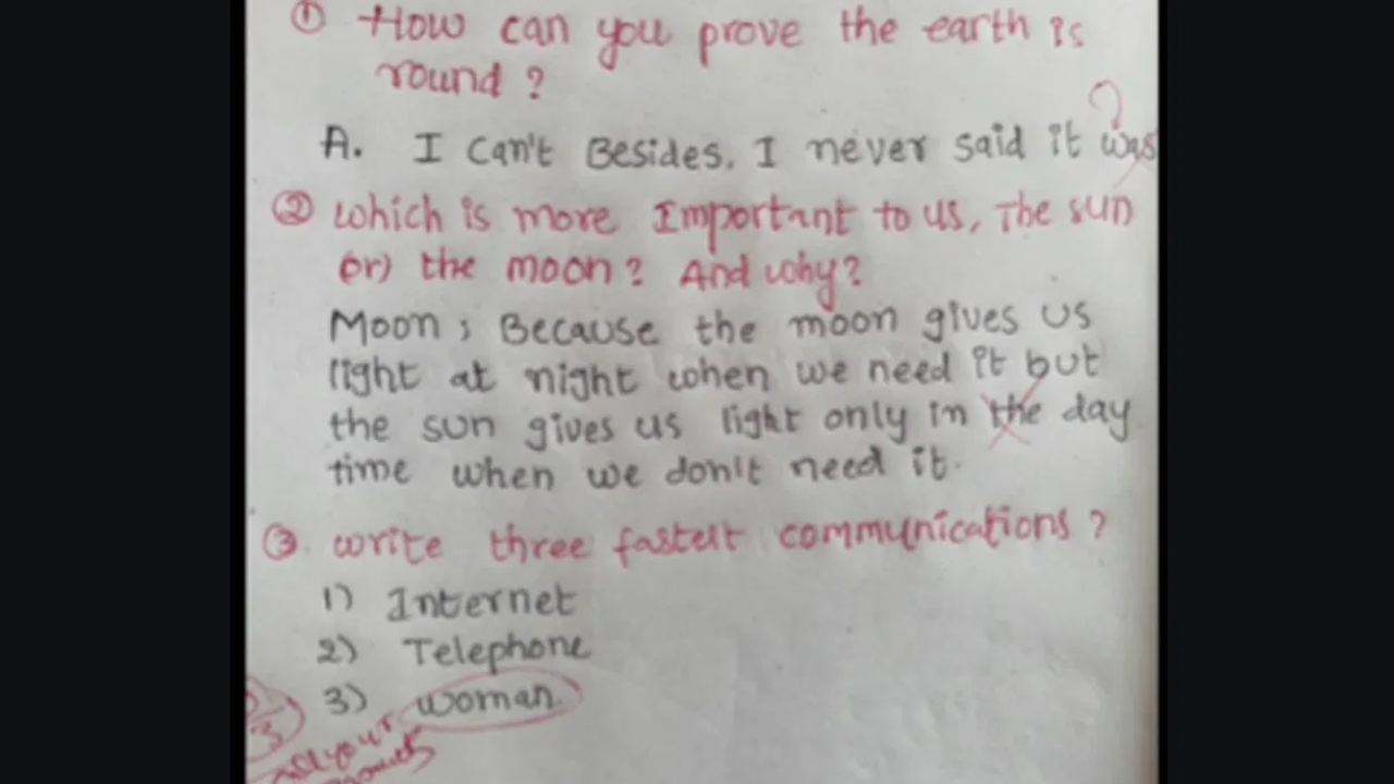 Exam Answer Sheet: హా.. హా.. హా..  ఫాస్టెస్ట్ కమ్యూనికేషన్ ‘మహిళ’ అంటా.. వీడు రాసిన ఆన్సర్ షీట్ చూస్తే నవ్వి నవ్వి చస్తారు..!