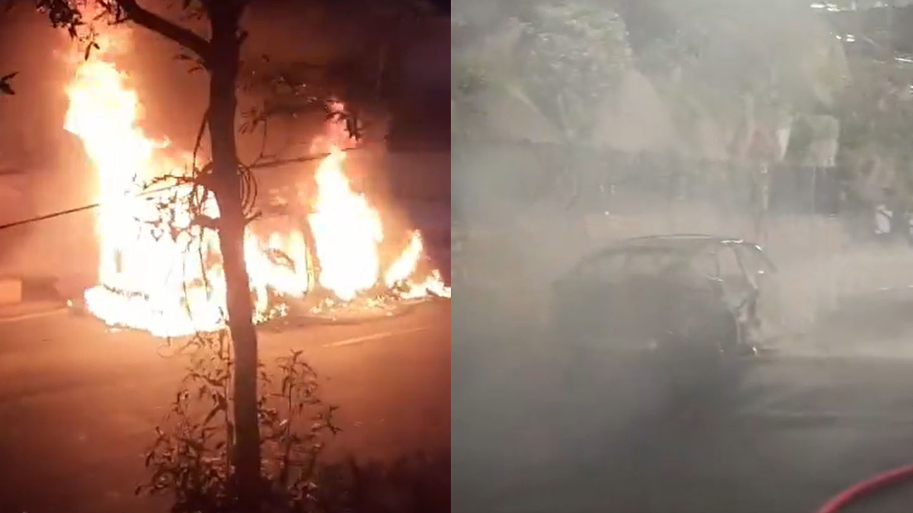 Hyderabad BMW Car burning: జూబ్లీహిల్స్‌లో నడిరోడ్డుపై బీఎండబ్ల్యూ కారు దగ్గం, అసలేమైంది?