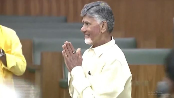 CM Chandrababu enter in assembly after 2 years above