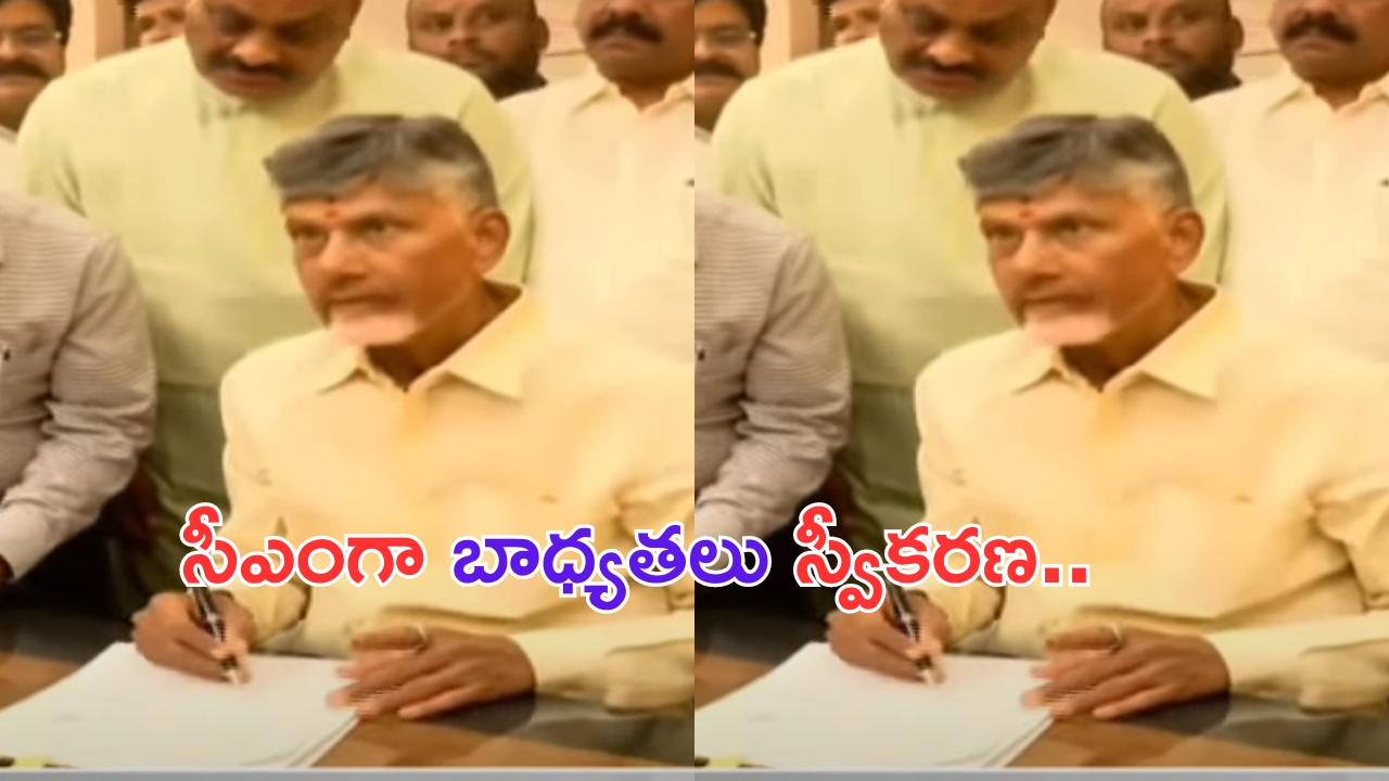 Chandrababu: ఏపీ సీఎంగా బాధ్యతలు స్వీకరించిన చంద్రబాబు.. తొలి సంతకం ఏ ఫైల్‌పై పెట్టారంటే..?