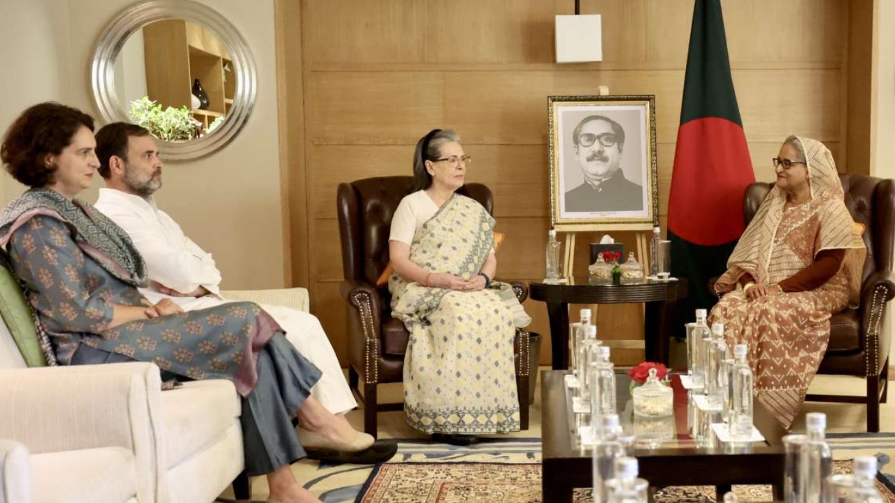 Sheikh Hasina: బంగ్లాదేశ్ ప్రధానిని కలిసిన సోనియా, రాహుల్ , ప్రియాంక గాంధీ