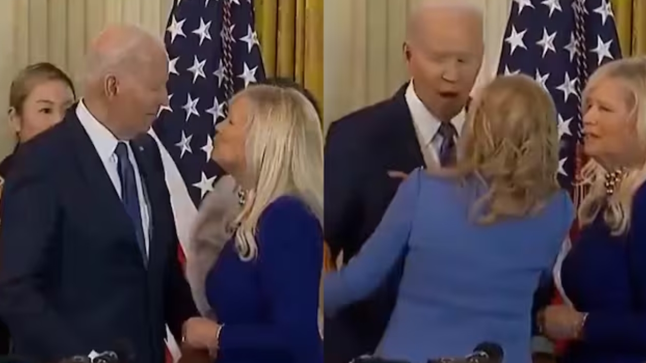 Biden nearly Kisses Woman: మహిళకు ముద్దుపెట్టబోయిన బైడెన్.. ఇంతలోనే భార్య చూసి..