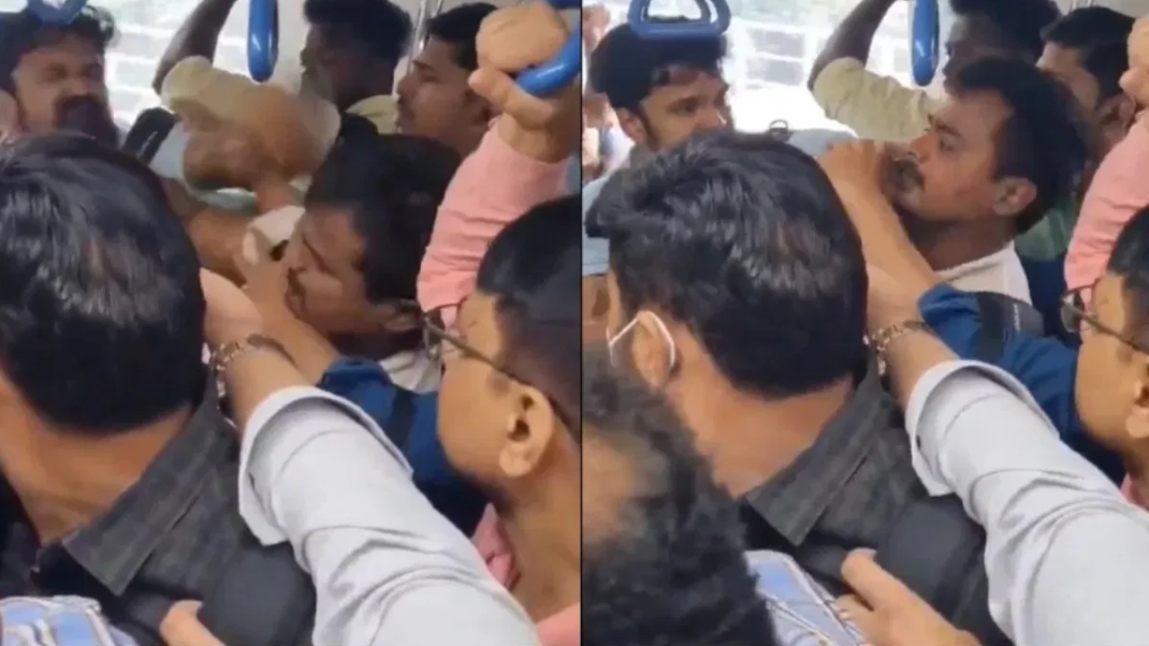 Fight in Metro: ఈసారి ఆడవాళ్లు కాదు మగాళ్లే.. మెట్రోలో మగవాళ్ల మధ్య గుద్దులాట