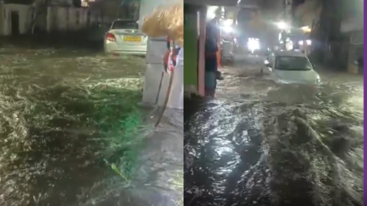 Rain alert in Hyderabad: హైదరాబాద్‌లో భారీ వర్షం.. కొట్టుకుపోయిన కారు..!