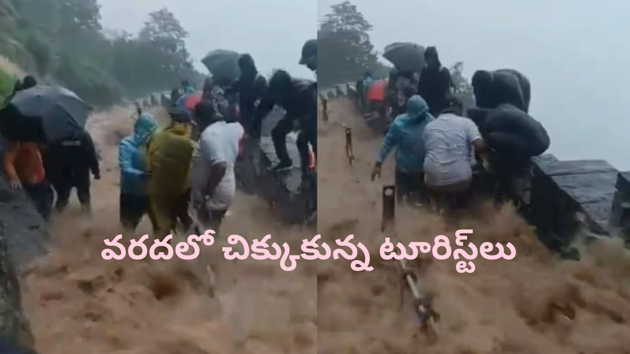 Viral news: ముంచెత్తిన వరద, వరదలో చిక్కుకున్న టూరిస్ట్‌లు