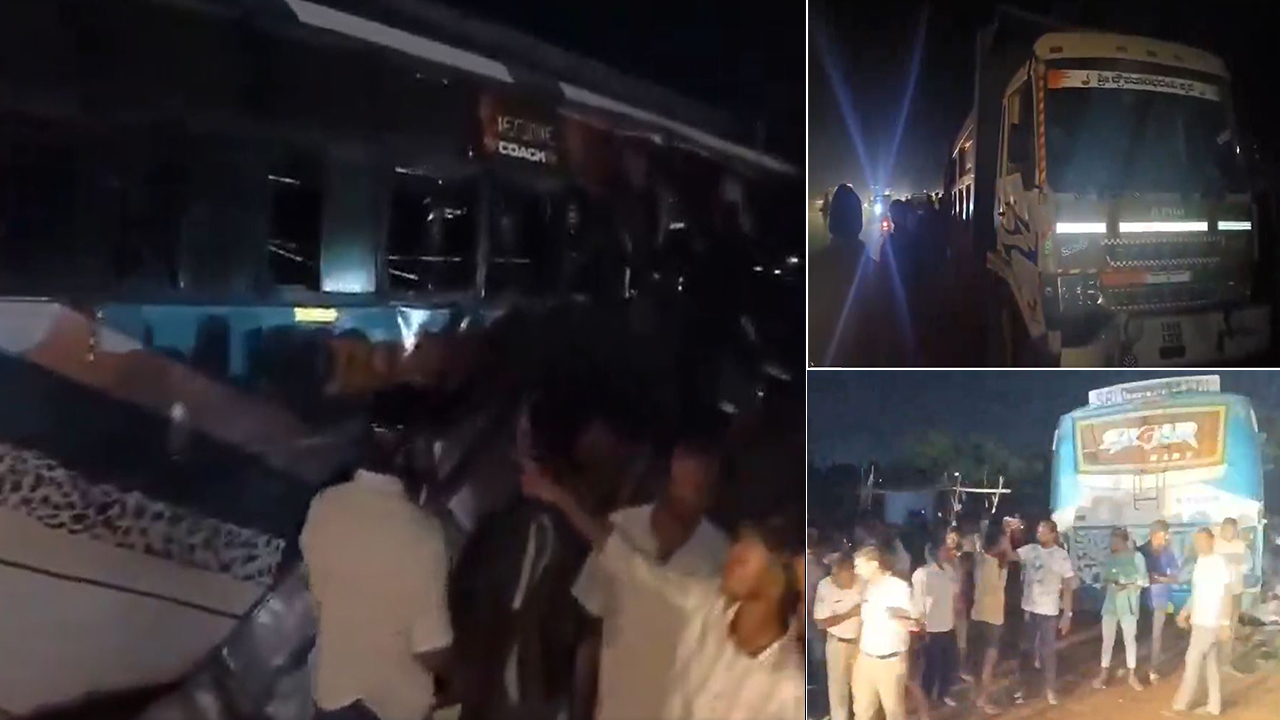 Tipper hit Bus: కర్ణాటకలో ఘోర రోడ్డు ప్రమాదం, బస్సును ఢీకొన్న టిప్పర్, 9 మంది మృతి