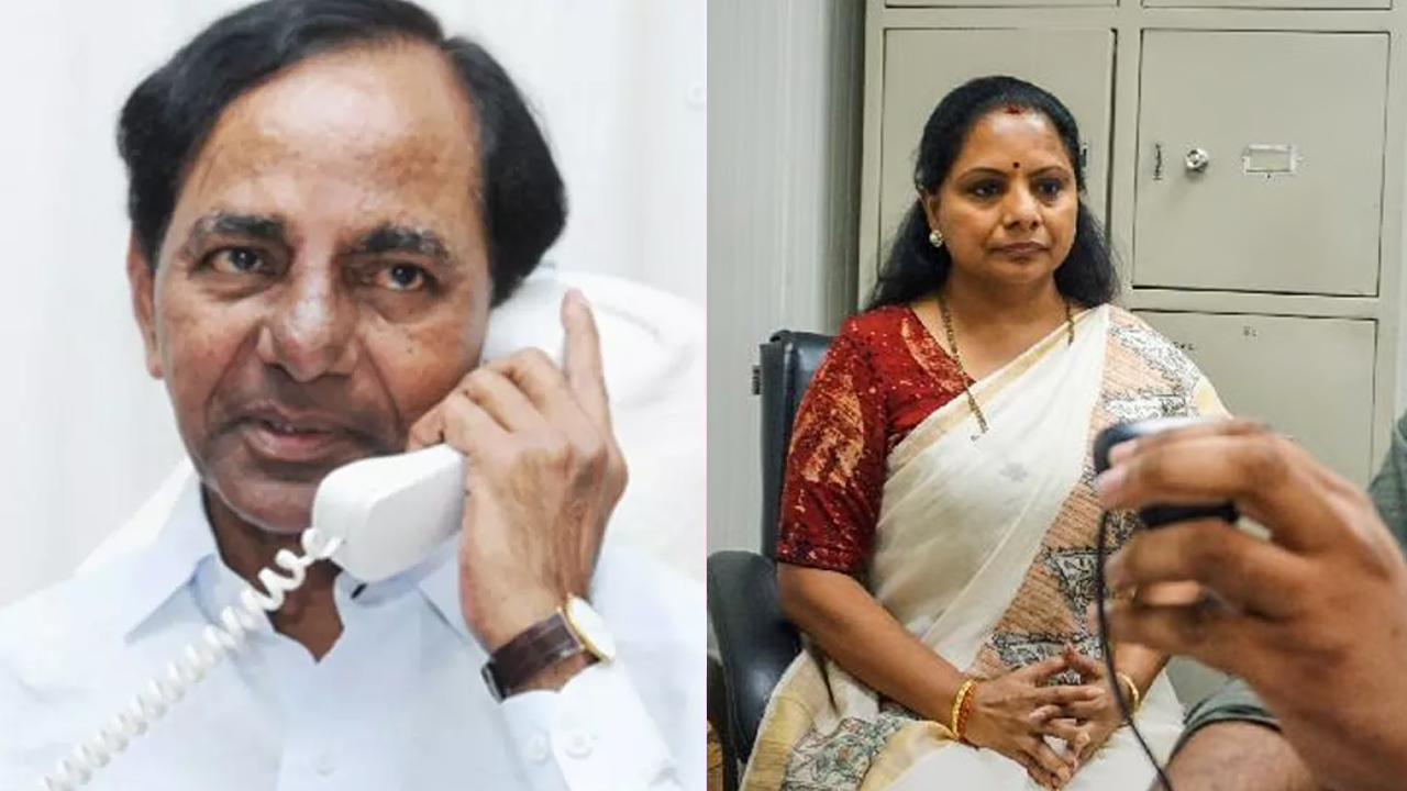 KCR Call to kavitha: కేసీఆర్ ఫోన్.. కవితతో కాసేపు.. రెండే రెండు మాటలు