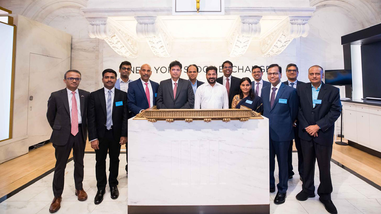 cm revanthreddy team visit newyork stock exchange