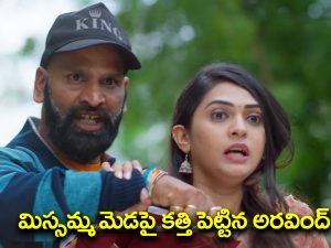 Nindu Noorella Saavasam Serial Today September 28th: ‘నిండు నూరేళ్ల సావాసం’ సీరియల్‌: మిస్సమ్మ మెడపై కత్తి పెట్టిన అరవింద్‌ – రాథోడ్‌ వల్ల ప్లాన్‌ అంతా అట్టర్‌ ప్లాప్‌