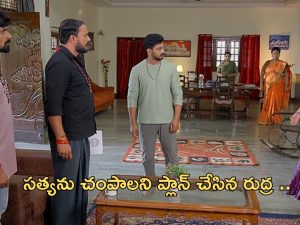 Satyabhama Serial Today Episode : సత్య ప్లాన్ రివర్స్.. రుద్ర, మహాదేవయ్య కలిసి సత్యను చంపబోతున్నారా?