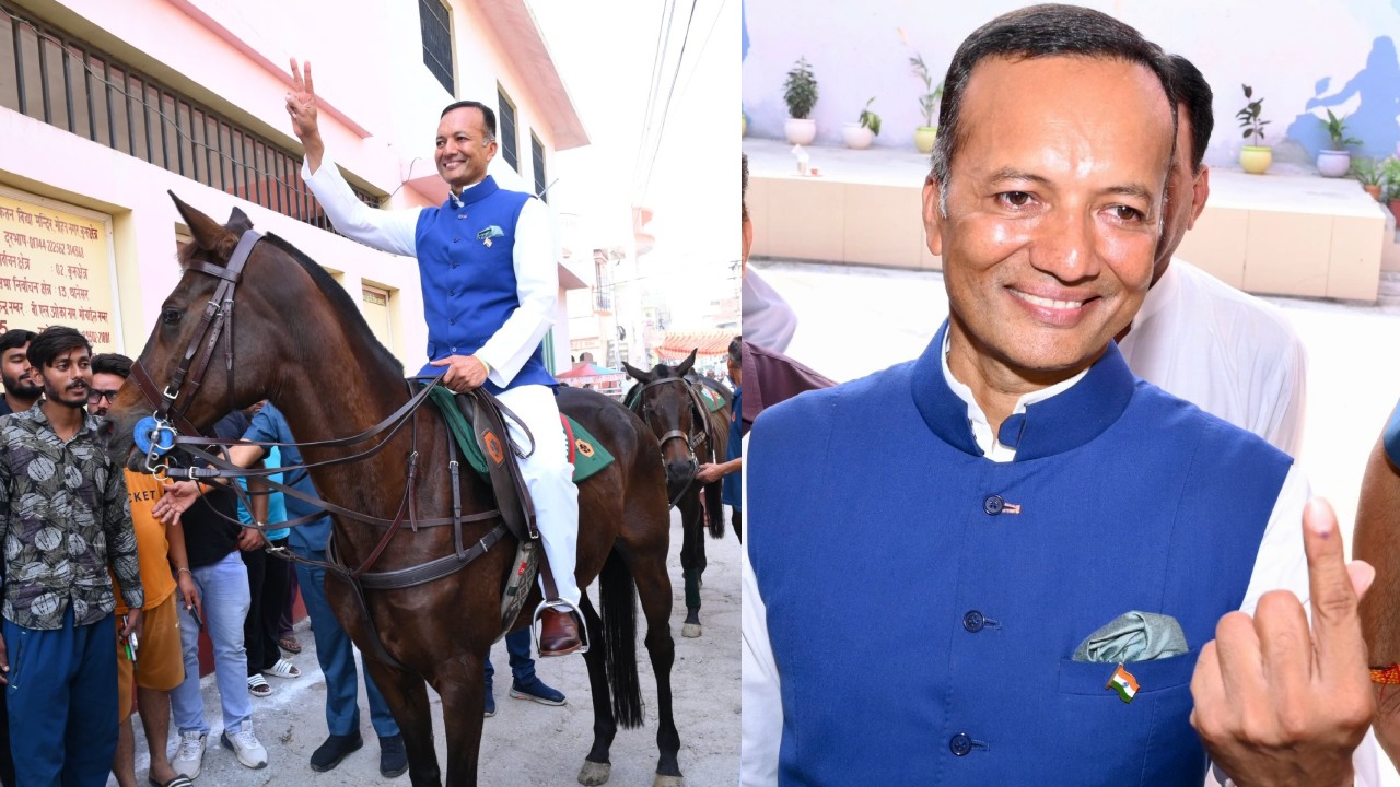 Naveen Jindal: గుర్రంపై వచ్చి ఓటేసిన నవీన్ జిందాల్, వీడియో వైరల్