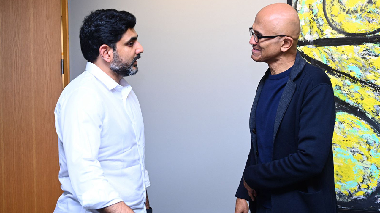 NaraLokesh meets Satya Nadella: మైక్రో‌సాఫ్ట్ సీఈఓ సత్యనాదెళ్లతో మంత్రి లోకేష్ భేటీ, పెట్టుబడుల గురించి..