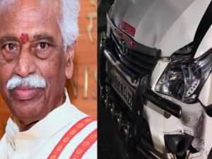 Governor bandaru dattatreya: బండారు దత్తాత్రేయ కారుకు రోడ్డు ప్రమాదం.. ఢిల్లీ వెళ్తుండగా ఘటన