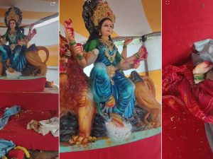 Miscreants broken Durga Mata Idol: నాంపల్లి ఎగ్జిబిషన్ గ్రౌండ్స్‌‌లో దారుణం.. అమ్మవారి విగ్రహం ధ్వంసం, అర్ధరాత్రి కరెంట్ తీసి..