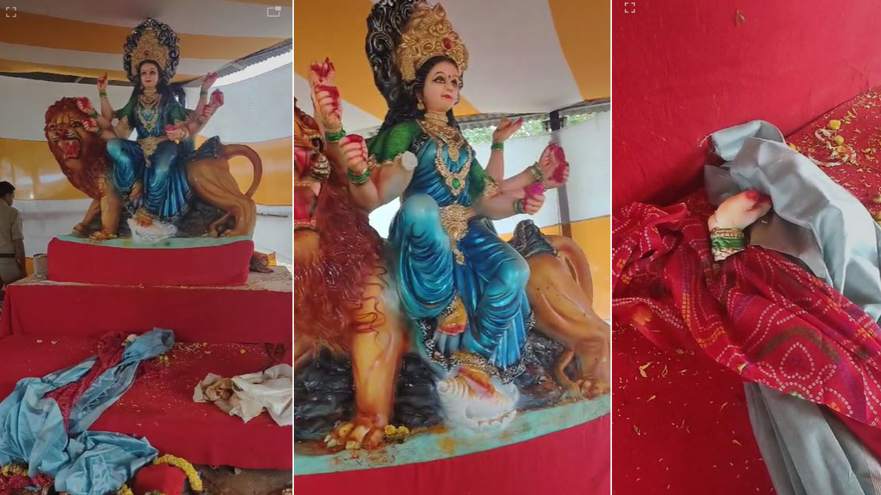 Nampally Durga Mata Idol: నాంపల్లి ఎగ్జిబిషన్ గ్రౌండ్స్‌‌లో దారుణం.. అమ్మవారి విగ్రహం ధ్వంసం, అర్ధరాత్రి కరెంట్ తీసి..